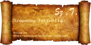 Szepessy Tertullia névjegykártya